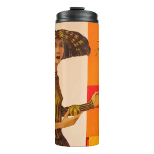 Portrait of girl, original oil painting on canvas thermal tumbler