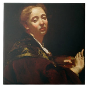 Portrait of Giulia Lama (fl.1728) Ceramic Tile