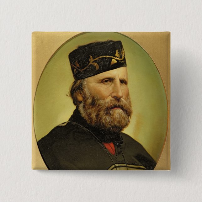 Portrait of Giuseppe Garibaldi 15 Cm Square Badge (Front)
