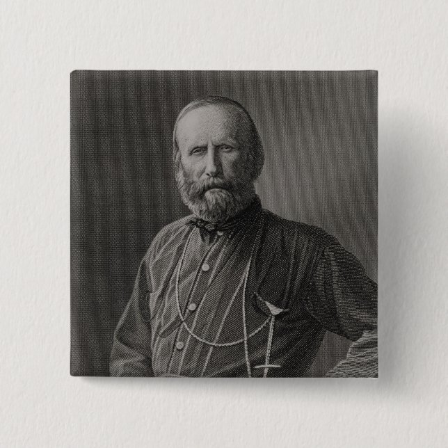 Portrait of Giuseppe Garibaldi 15 Cm Square Badge (Front)