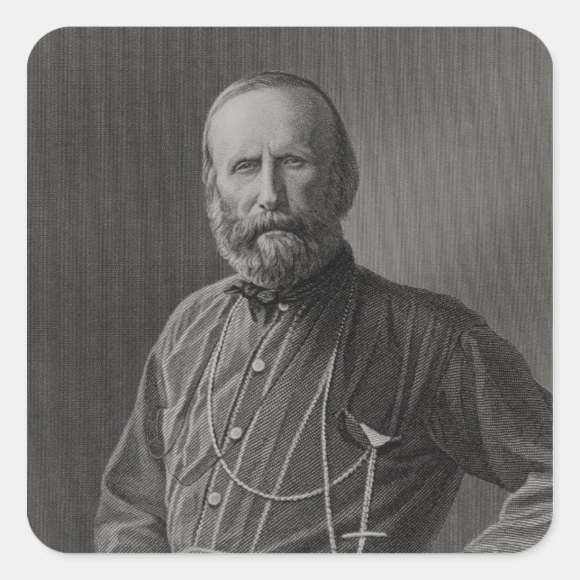 Portrait of Giuseppe Garibaldi Square Sticker (Front)