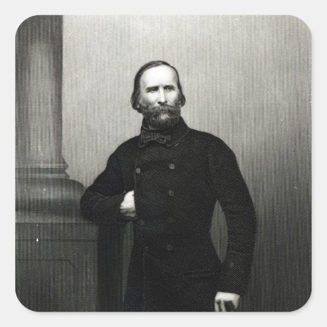 Portrait of Giuseppe Garibaldi Square Sticker (Front)