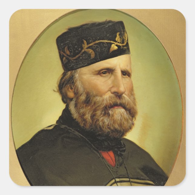 Portrait of Giuseppe Garibaldi Square Sticker (Front)