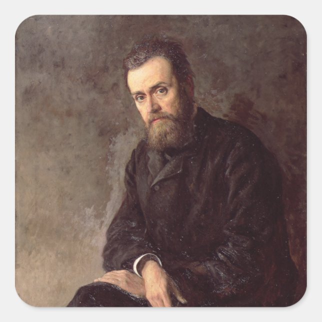 Portrait of Gleb I. Uspensky  1884 Square Sticker (Front)