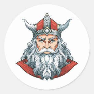 Portrait of God Odin Classic Round Sticker