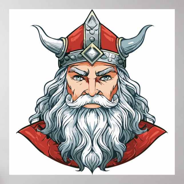 Portrait of God Odin Trucker Hat Poster (Front)