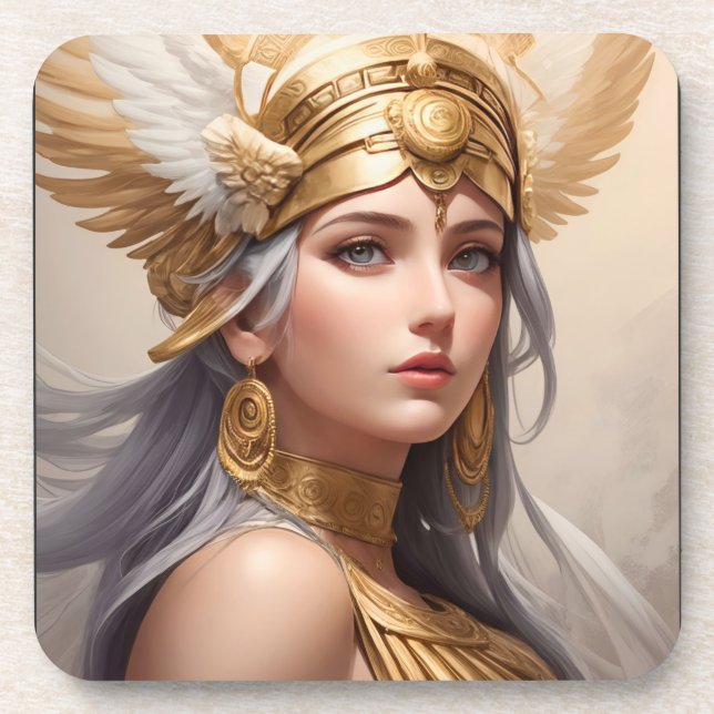 Portrait of Goddess Athena  Coaster (Front)