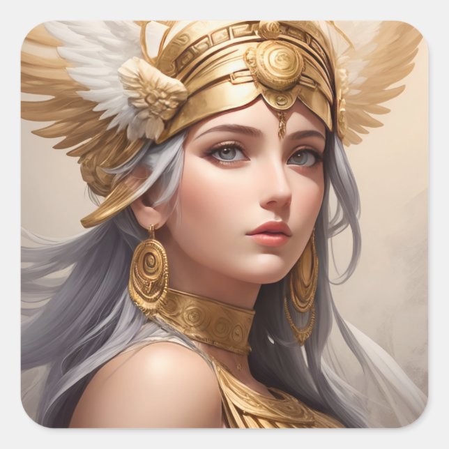 Portrait of Goddess Athena  Square Sticker (Front)