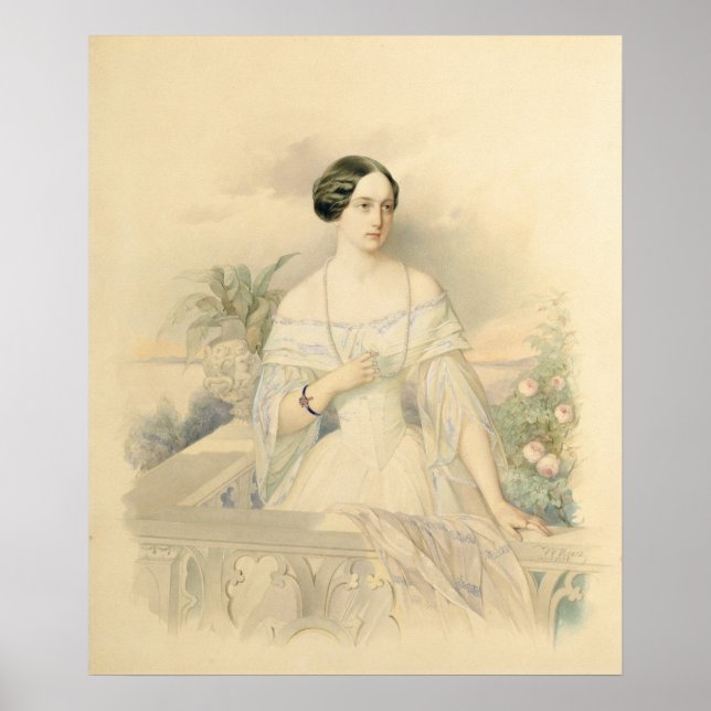 Portrait of Grand Duchess Olga Nikolaevna, 1846 Poster (Front)