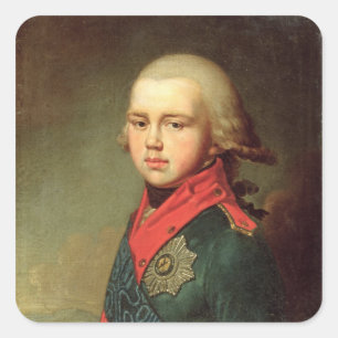 Portrait of Grand Duke Konstantin Pavlovich Square Sticker