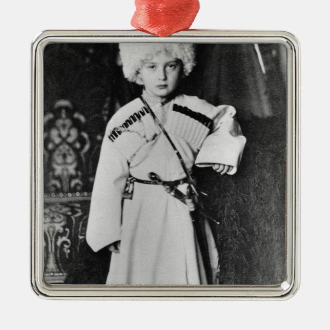 Portrait of Grand Duke Nicholas Mikhailovich Metal Ornament (Front)
