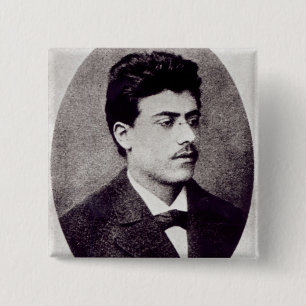 Portrait of Gustav Mahler, 1878 15 Cm Square Badge