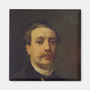 Portrait of Guy de Maupassant 1876 Magnet