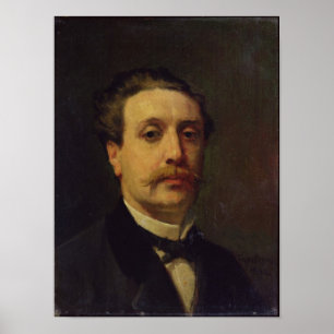 Portrait of Guy de Maupassant 1876 Poster