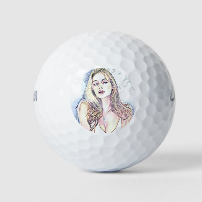 Portrait of Hailey   Golf Balls (Front)