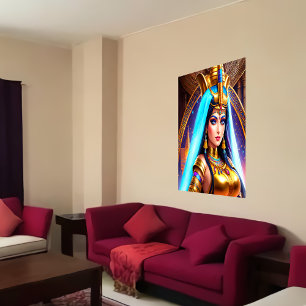 Portrait of Hathor Egyptian Goddess AI Art P Poster