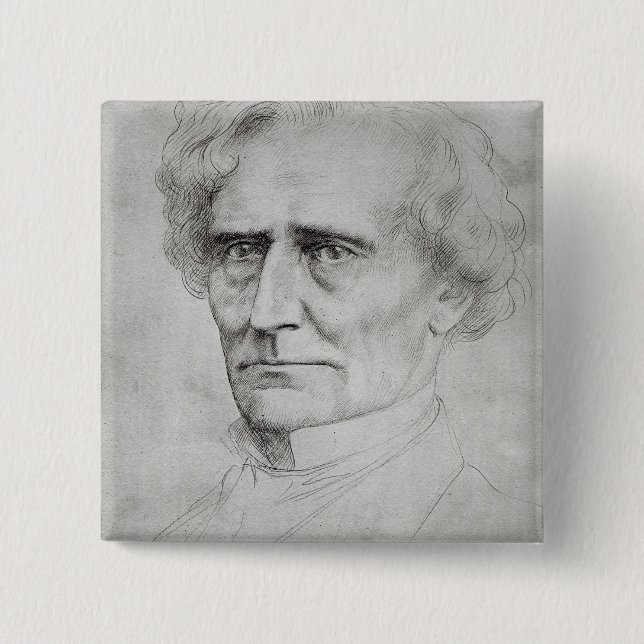 Portrait of Hector Berlioz 15 Cm Square Badge (Front)