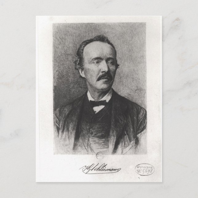 Portrait of Heinrich Schliemann Postcard (Front)