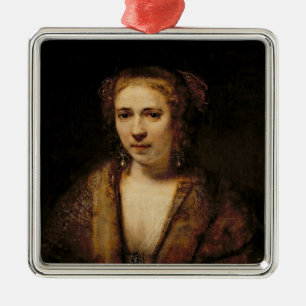 Portrait of Hendrikje Stoffels Metal Ornament