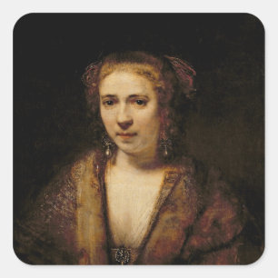 Portrait of Hendrikje Stoffels Square Sticker