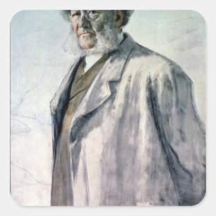Portrait of Henrik Ibsen, 1895 Square Sticker