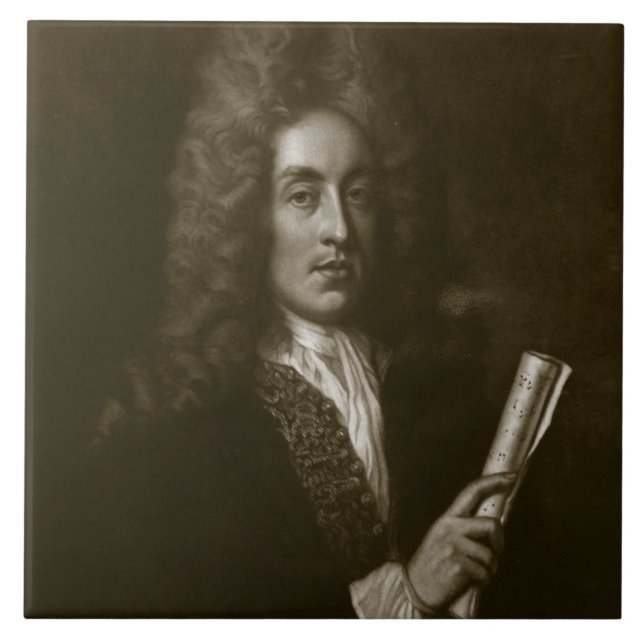 Portrait of Henry Purcell (1659-95) engraved by Ge Ceramic Tile (Front)