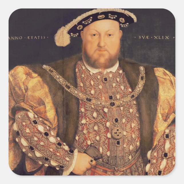 Portrait of Henry VIII  aged 49, 1540 Square Sticker (Front)