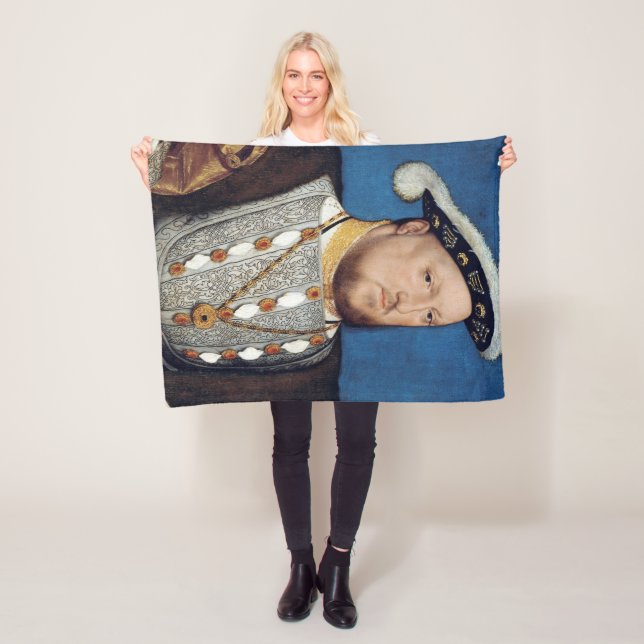 Portrait of Henry VIII of England, Holbein Fleece Blanket (In Situ)