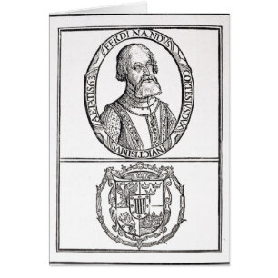 Portrait of Hernado Cortes and his arms