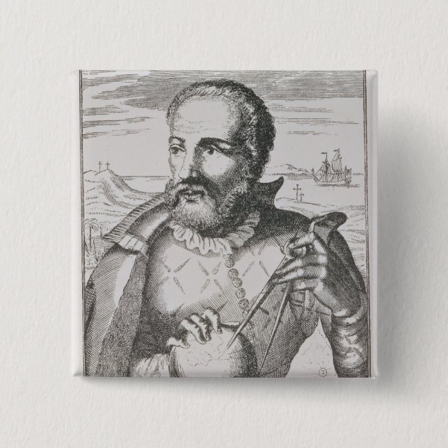 Portrait of Hernando de Magallanes 15 Cm Square Badge (Front)