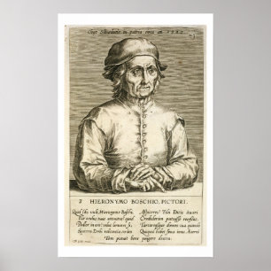 Portrait of Hieronymus Bosch (c.1450-1516) plate 3 Poster