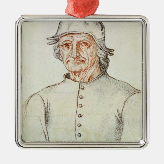 Portrait of Hieronymus Bosch Metal Tree Decoration (Front)