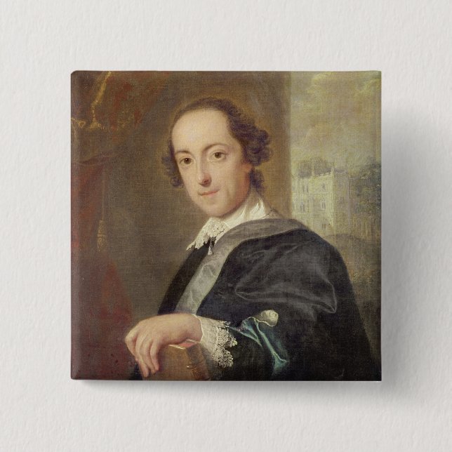 Portrait of Horatio Walpole 15 Cm Square Badge (Front)