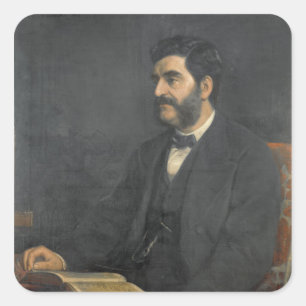 Portrait of Hormuzd Rassam, 1869 Square Sticker