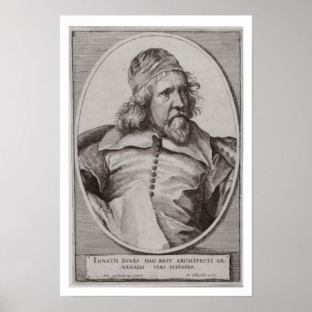 Portrait of Inigo Jones (1573-1652) engraved by We Poster (Front)