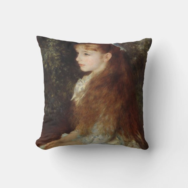 Portrait of Irene - Renoir Impressionist Painting Cushion (Front)