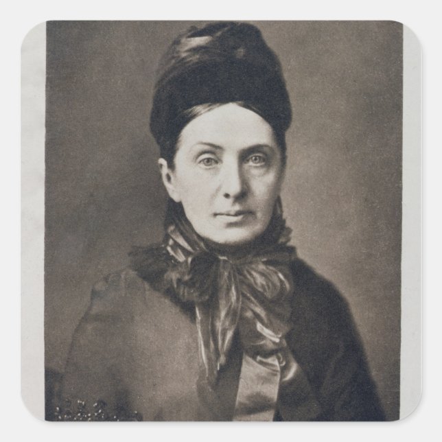 Portrait of Isabella Bird Bishop Square Sticker (Front)