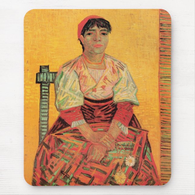 Portrait of Italian Woman by Vincent van Gogh Mouse Pad (Front)