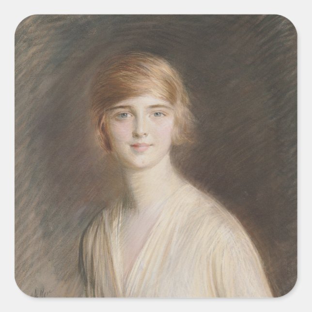 Portrait of Jacqueline Square Sticker (Front)