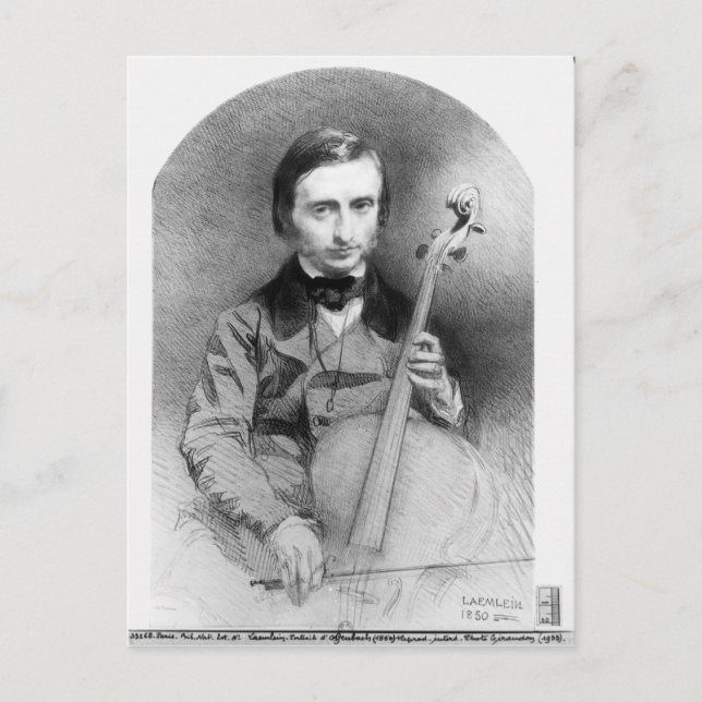Portrait of Jacques Offenbach  1850 Postcard (Front)