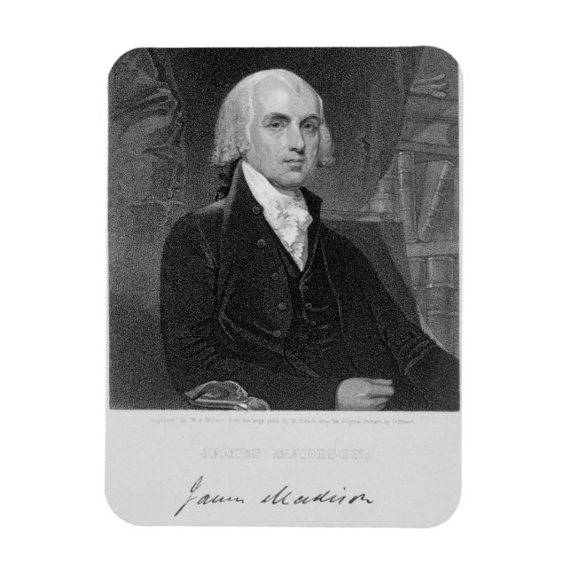 Portrait of James Madison, engraved by William A. Magnet (Vertical)