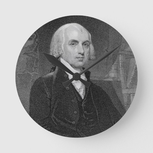 Portrait of James Madison, engraved by William A. Round Clock (Front)