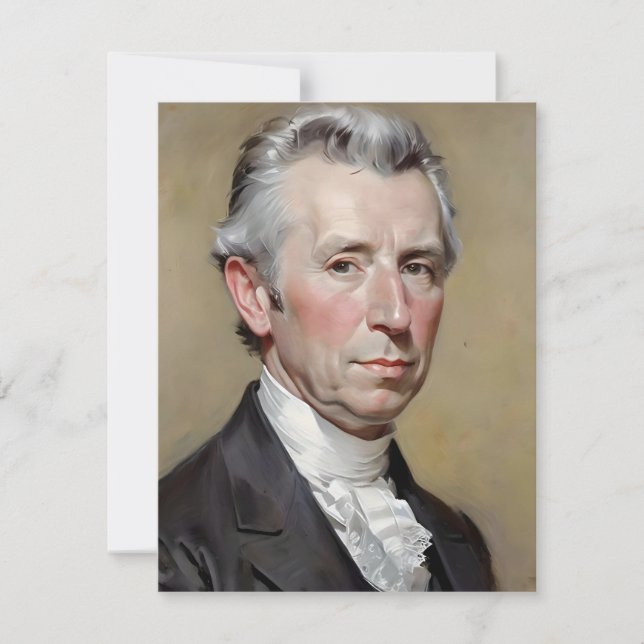 Portrait Of James Monroe Holiday Card (Front)