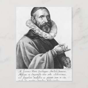 Portrait of Jan Pieterszoon Sweelinck, 1624 Postcard