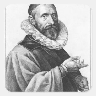 Portrait of Jan Pieterszoon Sweelinck, 1624 Square Sticker