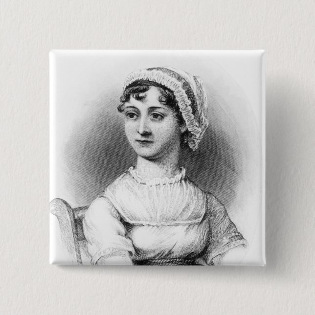 Portrait of Jane Austen 15 Cm Square Badge (Front)