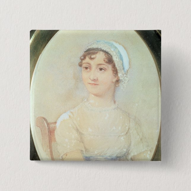 Portrait of Jane Austen 15 Cm Square Badge (Front)