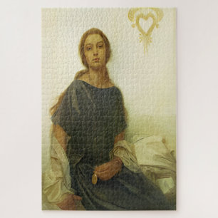 Portrait of Jaroslava by Alphonse Mucha Jigsaw Puzzle