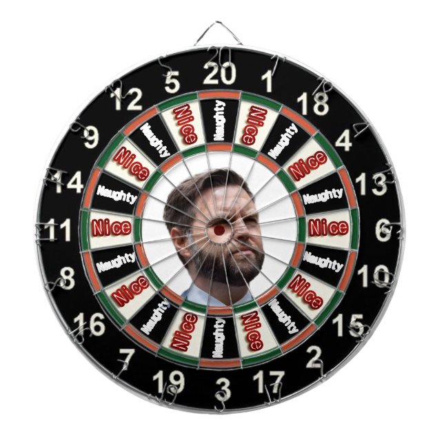 Portrait of  JD Vance political dart board (Front)