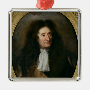 Portrait of Jean de La Fontaine Metal Ornament